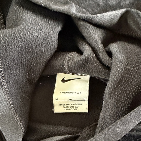 Nike Men's Black Hoodie with White Swooshes - Picture 3 of 4